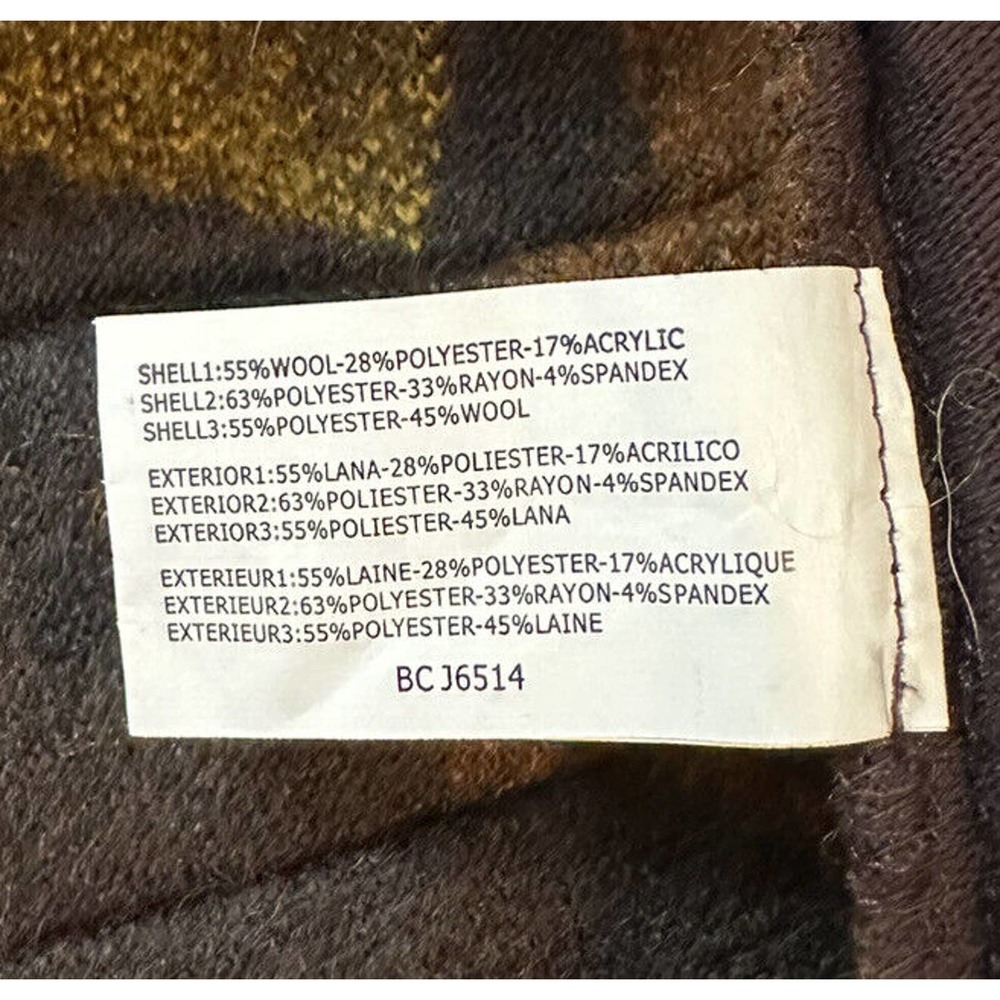 V278, INSIGHT Women’s FELTED Brown Yellow Red WOOL Blend Cardigan Size 12 - Picture 11 of 11